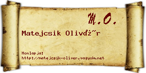 Matejcsik Olivér névjegykártya