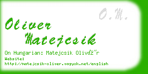 oliver matejcsik business card